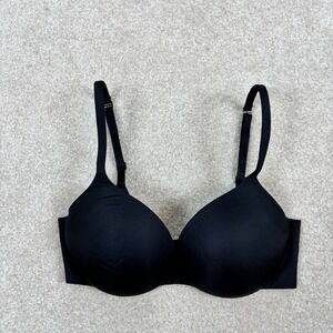 SKIMS Black Push Up Bra Underwire Molded Cup Adjustable Straps Size 32D NWOT